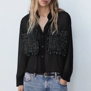 CONTRASTING STRUCTURED BLOUSE